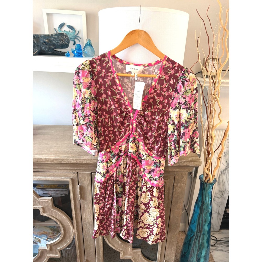 ba&sh‎ Indrea Mini Dress Womens Bordeaux XS